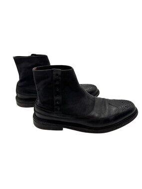 Vintage Cole Rood & Haan Co Black Leather Brogue Boots Studded Closure Men's 9.5